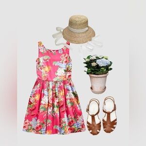 Polo Ralph Lauren Girls Pink Floral Dress size 6